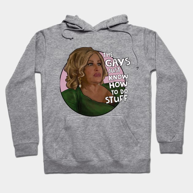 Jennifer Coolidge the gay just know how to do stuff Hoodie by Camp David